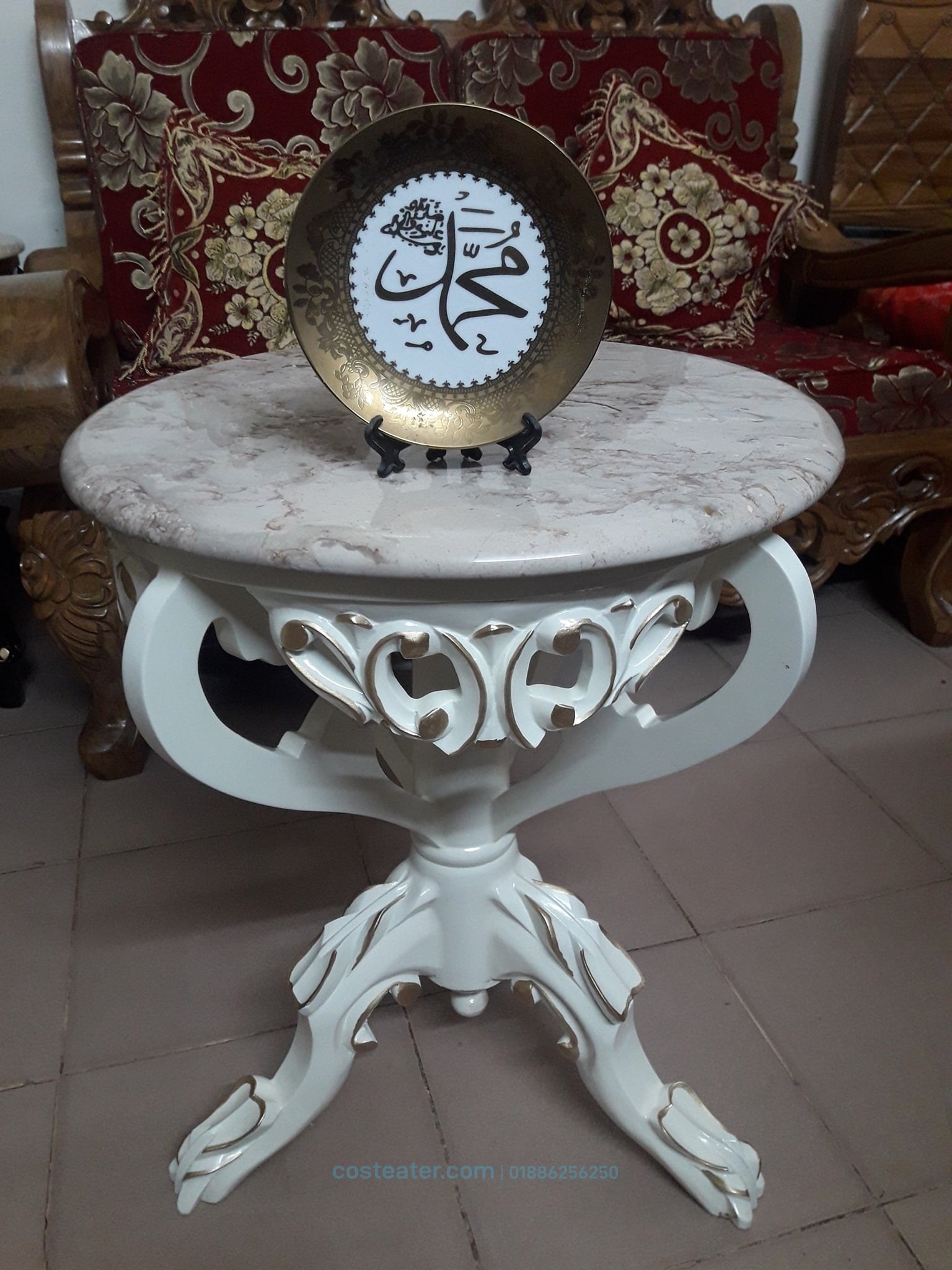 Alishan Wooden Victoria Century Marble Top Table Alishan Wooden Victoria Century Marble Top Table