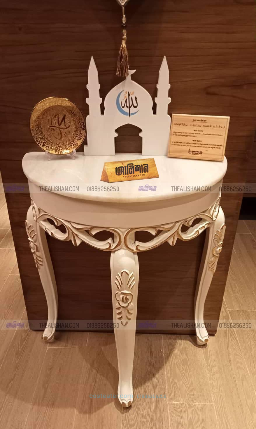 Alishan Console Table Half Moon with Marble Top and Wood Base, Vintage Hall Table D Shaped Marble Console Table Alishan Console Table Half Moon with Marble Top and Wood Base, Vintage Hall Table D Shaped Marble Console Table