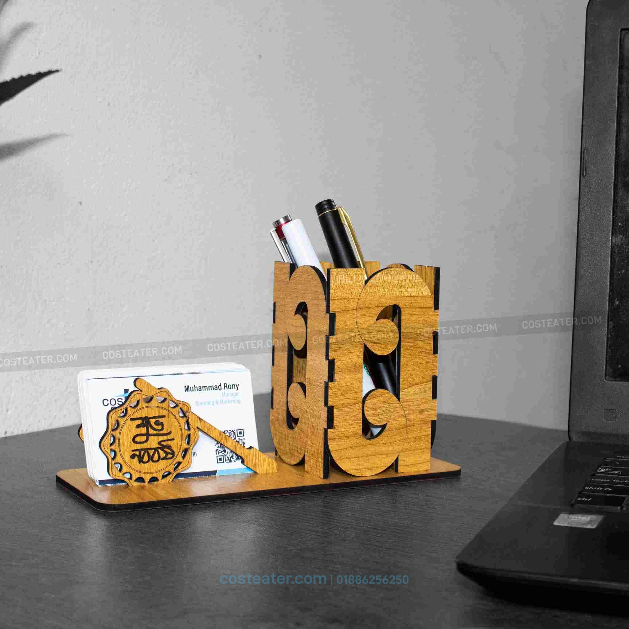 Handcrafted Wooden Pahela Baishakh Desk Organiser – Perfect for Home & Office Organisation Handcrafted Wooden Pahela Baishakh Desk Organiser – Perfect for Home & Office Organisation