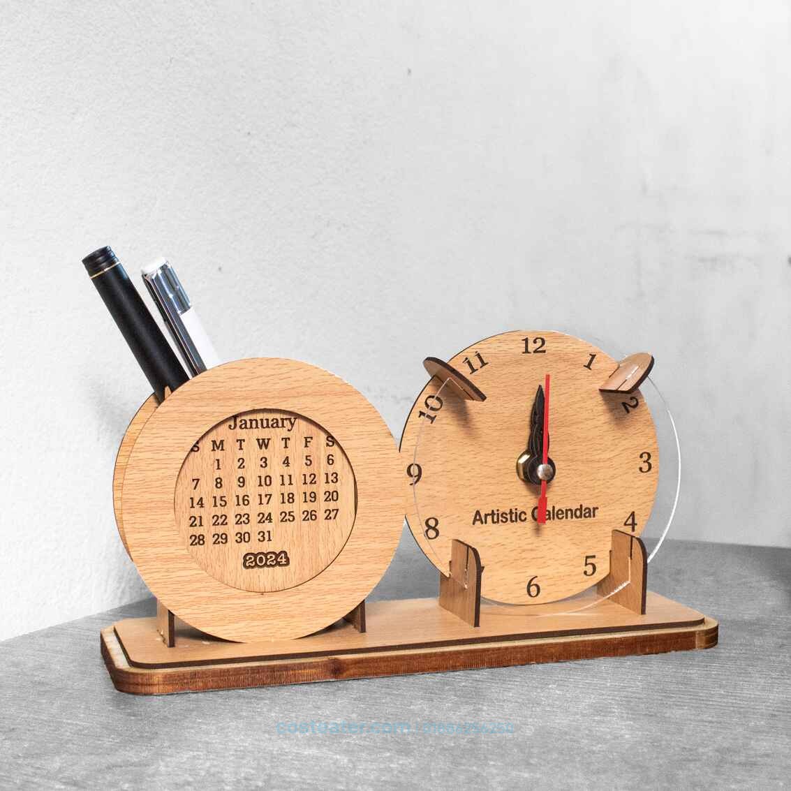 Costeater Trio Deluxe Desk Set: Desk Calendar, Pen Holder, and Desk Clock Costeater Trio Deluxe Desk Set: Desk Calendar, Pen Holder, and Desk Clock