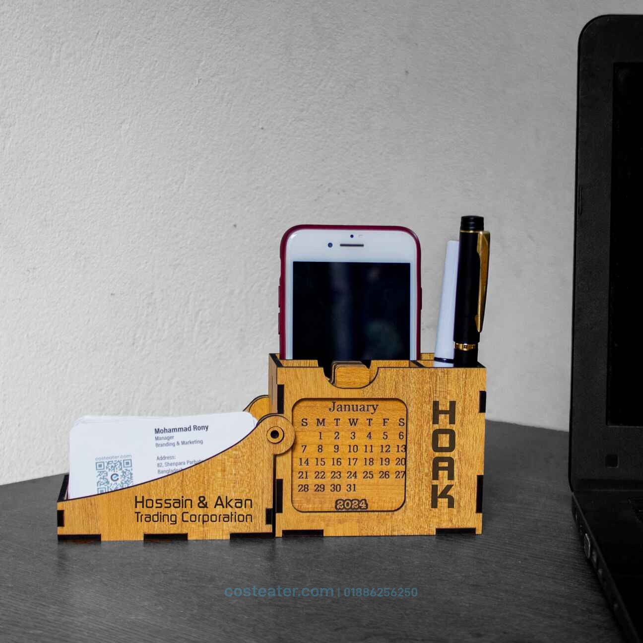 Wooden Desk Calendar 2023 with Pen Holder and Slip Pad Wooden Desk Calendar 2023 with Pen Holder and Slip Pad