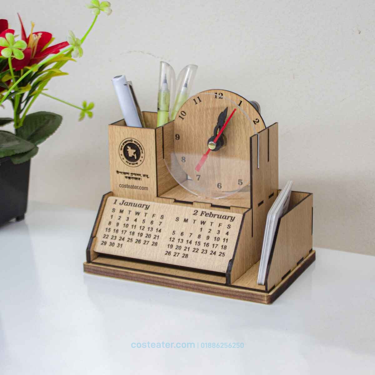 Costeater Executive Desk Set: Desk Calendar, Pen Holder, Desk Clock, and Card Holder – Premium Craftsmanship Costeater Executive Desk Set: Desk Calendar, Pen Holder, Desk Clock, and Card Holder – Premium Craftsmanship