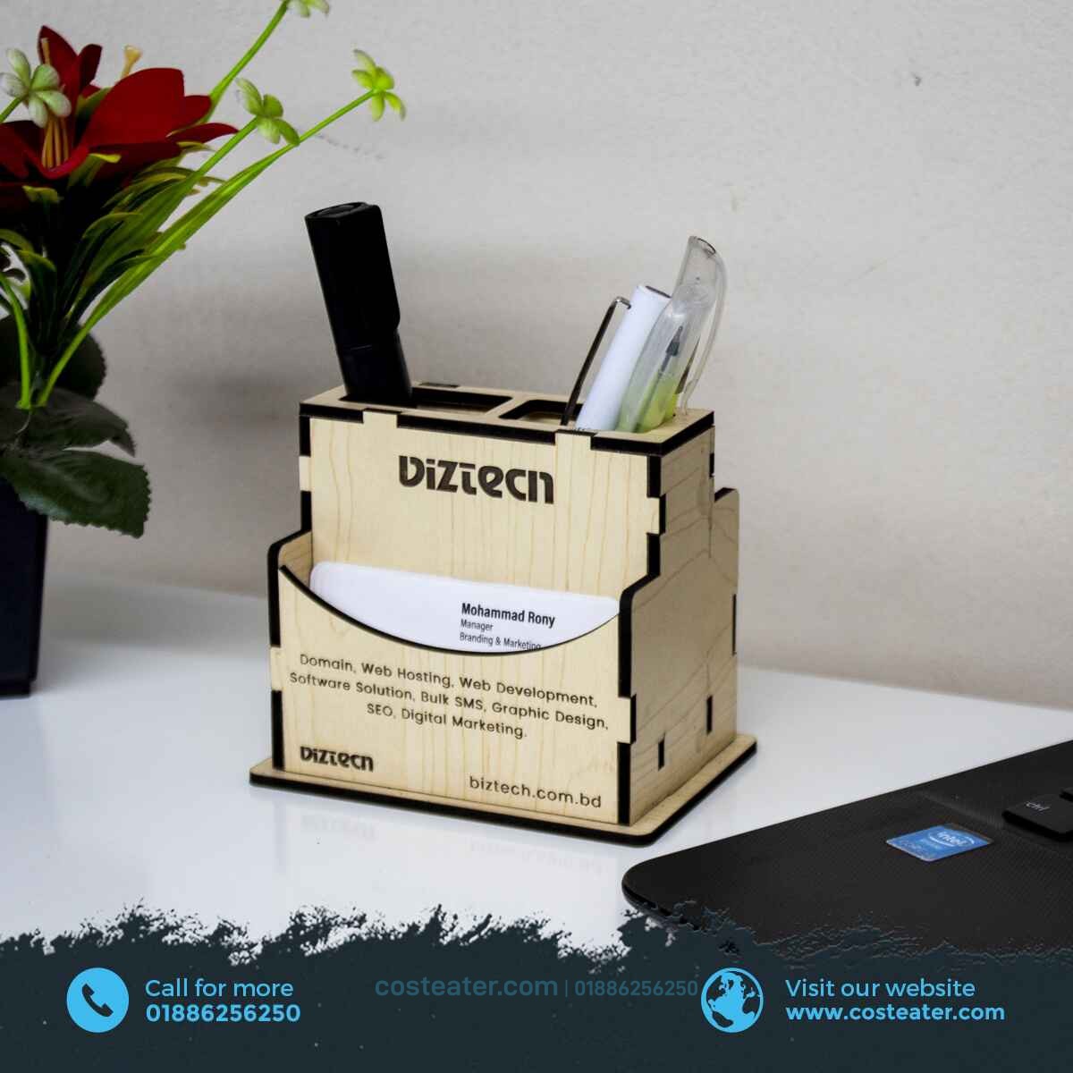 Wooden Desk Pen Holder and Card Holder Wooden Desk Pen Holder and Card Holder